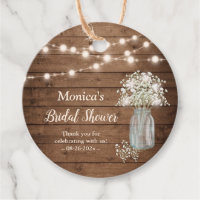 Rustic Baby's Breath String Lights Baby Shower Favor Tags