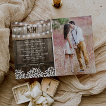 Rustic Baby's Breath String Lights Photo Wedding