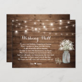 Rustic Baby's Breath String Lights Wishing Well Postcard (Front/Back)