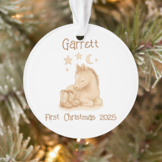 Rustic Baby's First Christmas Keepsake Ornament