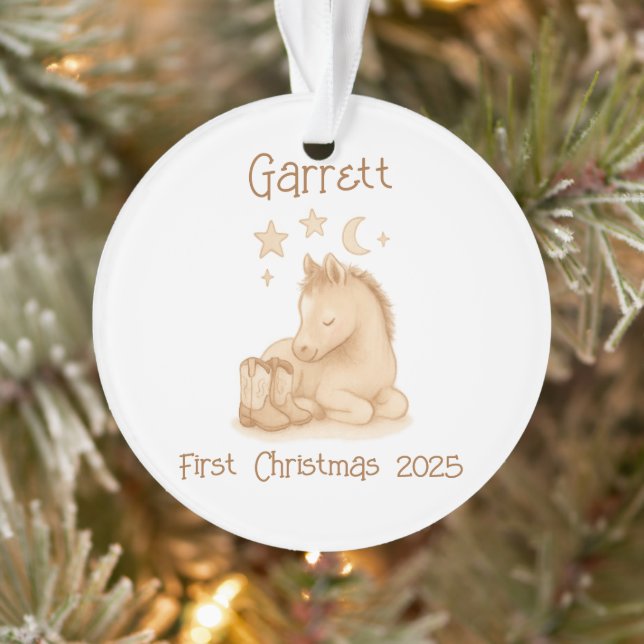 Rustic Baby's First Christmas Keepsake Ornament (Tree)