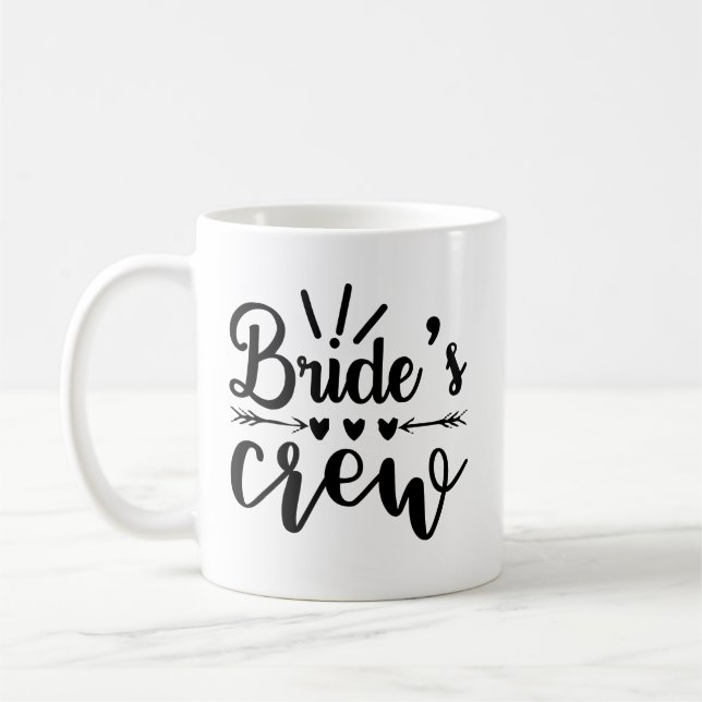 Rustic Bachelorette Calligraphy Brides Crew   Coffee Mug (Left)