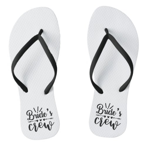 Rustic Bachelorette Calligraphy Brides Crew  Flip Flops