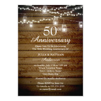 Rustic Backyard 50th Anniversary Invitation