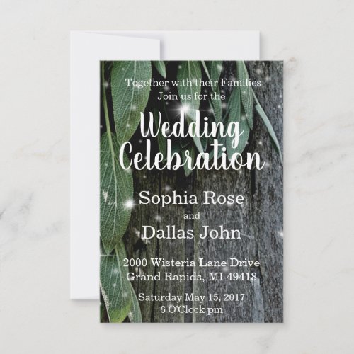 Rustic backyard barn wood and sage  country charm invitation