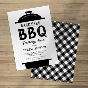 Rustic Backyard BBQ Birthday Party Invitation