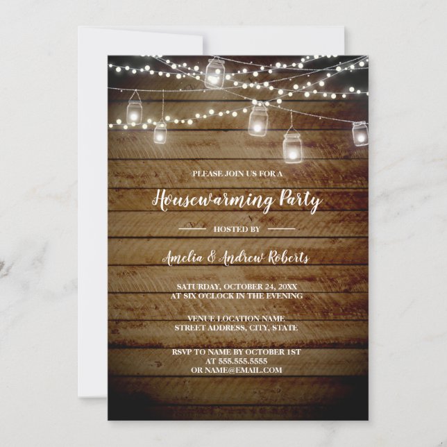 Rustic Backyard Housewarming Party Invitation (Front)