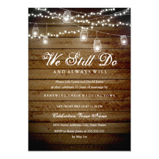 Vow Renewal Invitations Announcements Zazzle Rustic Backyard Vow Renewal Anniversary Invitation