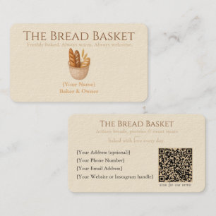Rustic Bakery Business Card with Bread Logo