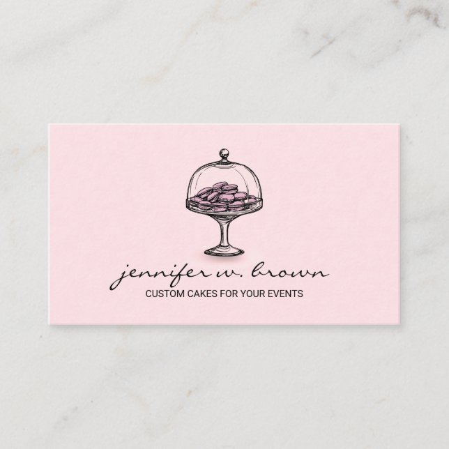 Rustic Bakery French Macaroon Cafe Business Card (Front)