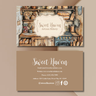 Rustic Bakery Junk Journal Business Card