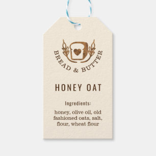 Rustic Bakery Loaf Of Bread Ingredient Branded Gift Tags