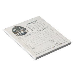 Rustic Bakery Shop Invoice Sale Order Form Receipt Notepad