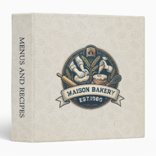 Rustic Bakery Store Pastry Dessert Recipe Cookbook 3 Ring Binder