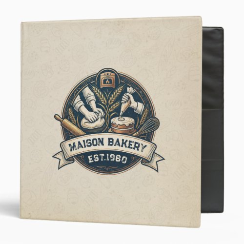 Rustic Bakery Store Pastry Dessert Sweet Cake Shop 3 Ring Binder