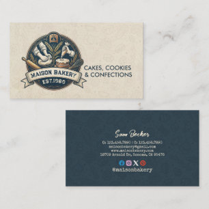 Rustic Bakery Store Pastry Dessert Sweet Cake Shop Business Card