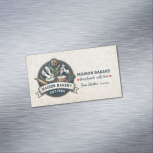 Rustic Bakery Store Pastry Dessert Sweet Cake Shop Business Card Magnet
