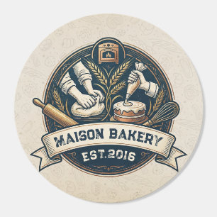 Rustic Bakery Store Pastry Dessert Sweet Cake Shop Classic Round Sticker