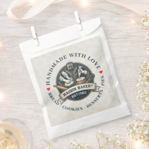 Rustic Bakery Store Pastry Dessert Sweet Cake Shop Favor Bag
