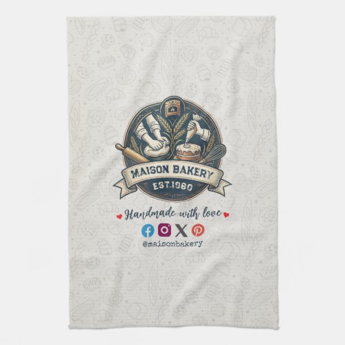 Rustic Bakery Store Pastry Dessert Sweet Cake Shop Kitchen Towel