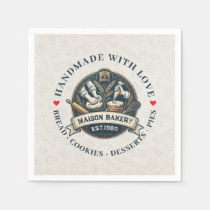 Rustic Bakery Store Pastry Dessert Sweet Cake Shop Napkins