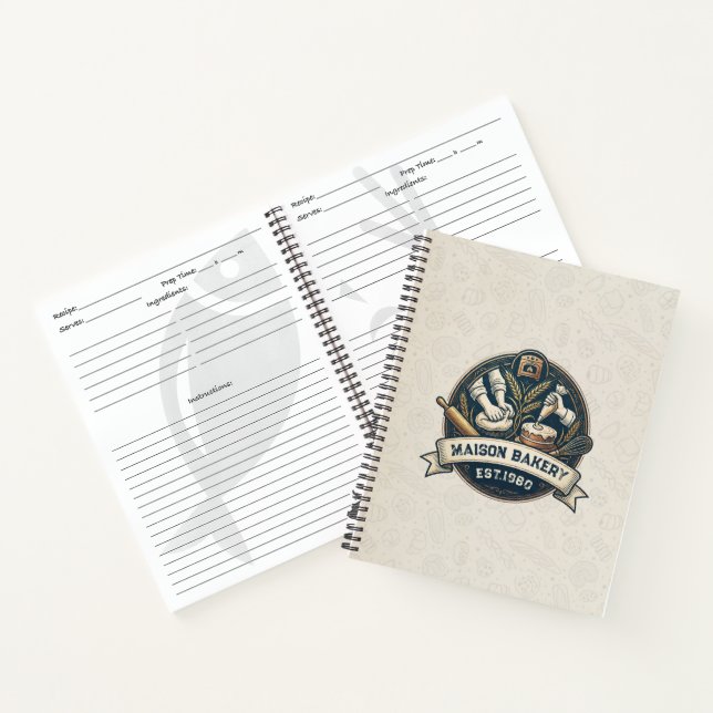 Rustic Bakery Store Pastry Dessert Sweet Cake Shop Notebook (Inside)