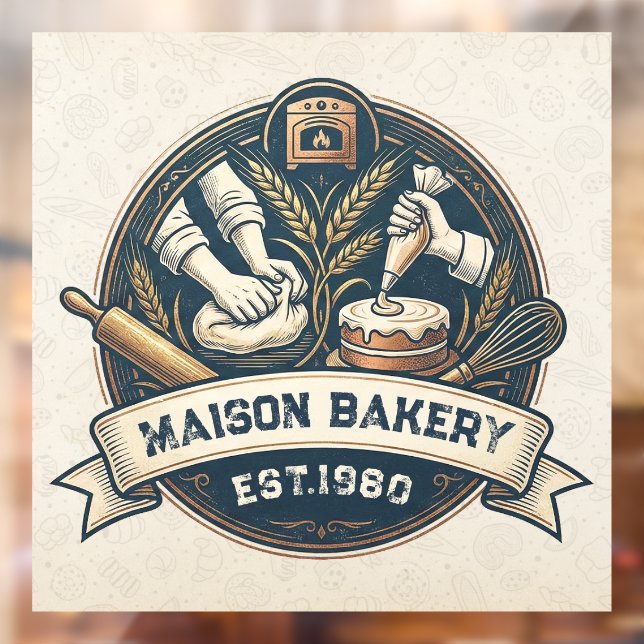 Rustic Bakery Store Pastry Dessert Sweet Cake Shop Window Cling (Sheet 2)