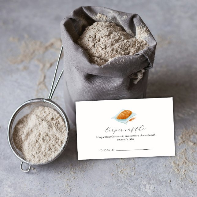 Rustic Baking Bun Diaper Raffle Baby Shower  Enclosure Card (Rustic Baking Bun Diaper Raffle Baby Shower Enclosure Card)