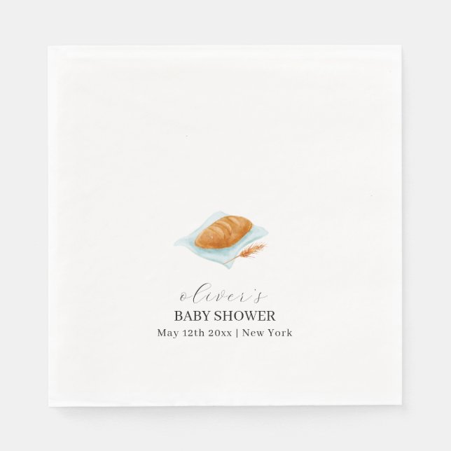 Rustic Baking Bun In The Oven Baby Shower  Napkins (Front)