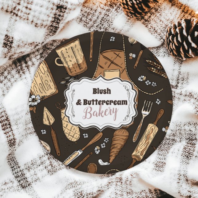 Rustic Baking Business Paper Plates (Creator Uploaded)