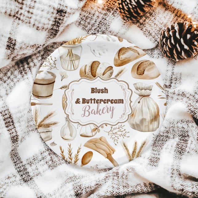 Rustic Baking Business Paper Plates (Creator Uploaded)