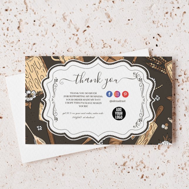 Rustic Baking Business Thank You Card (Creator Uploaded)