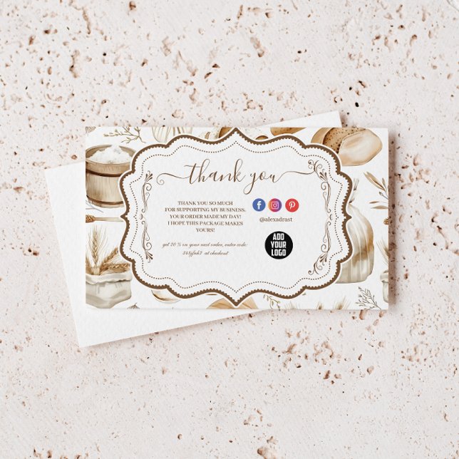 Rustic Baking Business Thank You Card (Creator Uploaded)