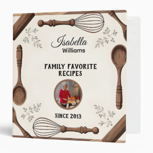 Rustic Baking Cookbook Photo Editable Layout 3 Ring Binder