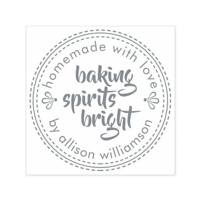 Rustic Baking Spirits Bright Christmas Gray Self-inking Stamp (Design)