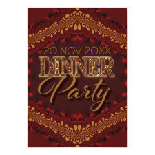 Rustic Bali Sparkle Dinner Party Invitations
