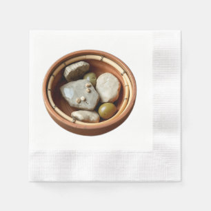 Rustic Bamboo and Stone Bowl Napkins