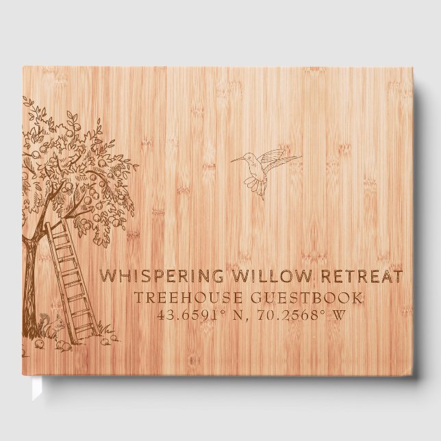Rustic Bamboo Treehouse Airbnb Vacation Rental Guest Book (Front)