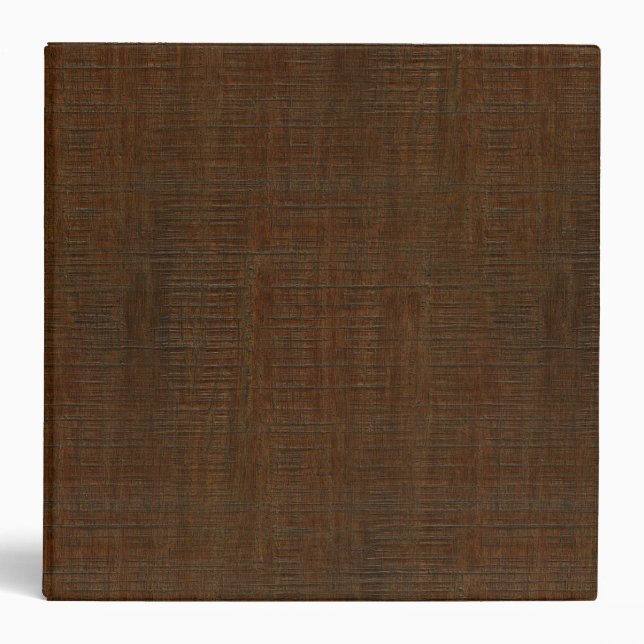 Rustic Bamboo Wood Grain Texture Look 3 Ring Binder (Front)