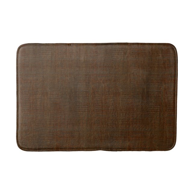 Rustic Bamboo Wood Grain Texture Look Bathroom Mat (Front)