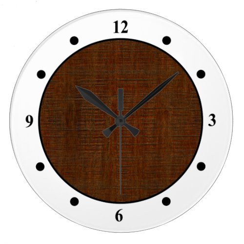 Rustic Bamboo Wood Grain Texture Look Wall Clocks
