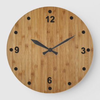 Rustic Bamboo Wood Look Clock