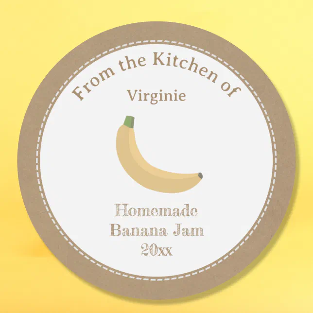 Rustic Banana Jam Label Sticker | Zazzle