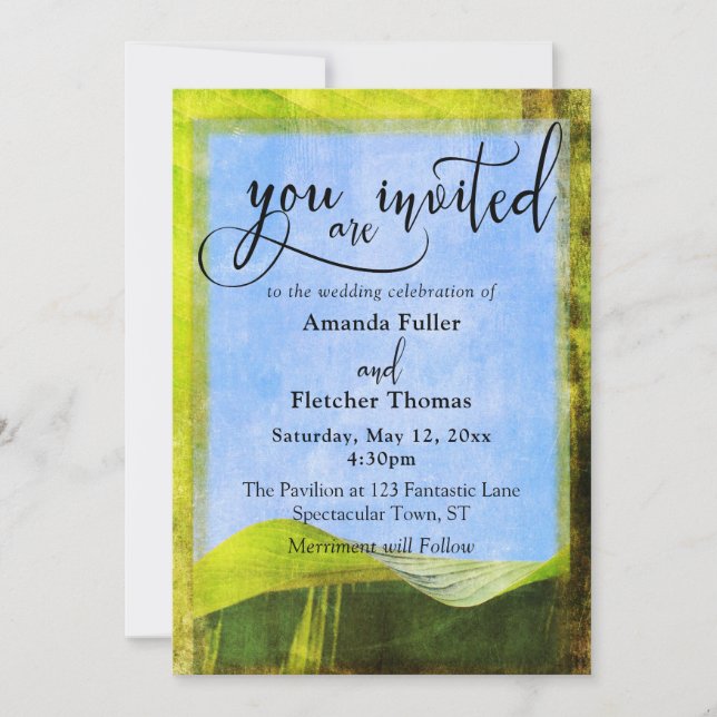 Rustic Banana Leaf Boho Destination Wedding 2 Invitation (Front)