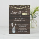 Rustic Baptism / Christening BBQ Party Invitation (Standing Front)