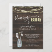 Rustic Baptism / Christening BBQ Party Invitation (Front)