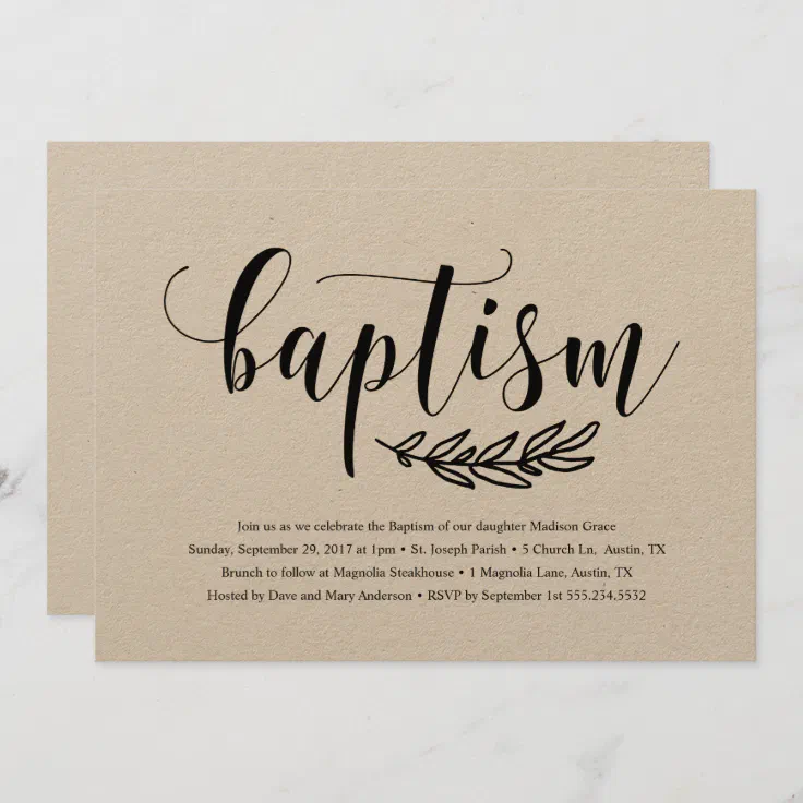 Rustic Baptism Invitation Zazzle