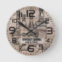 Rustic Bar and Grill Business Wall Clock