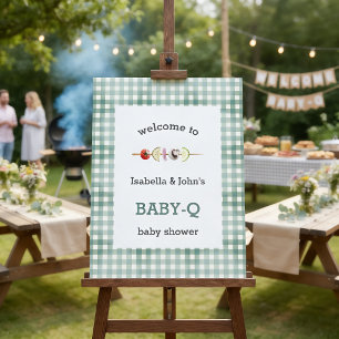 Rustic Barbecue Baby Shower Welcome Sign