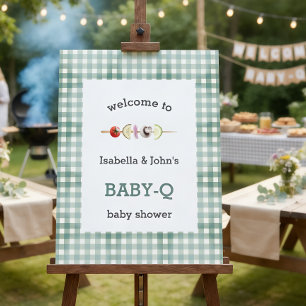 Rustic Barbecue Baby Shower Welcome Sign
